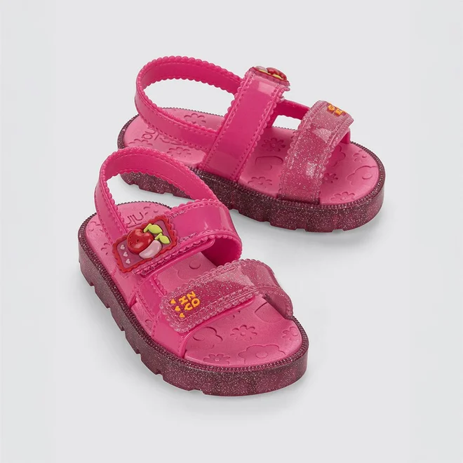 Sandália Papete Infantil Zaxy Nina Fofinha Frutas Rosa