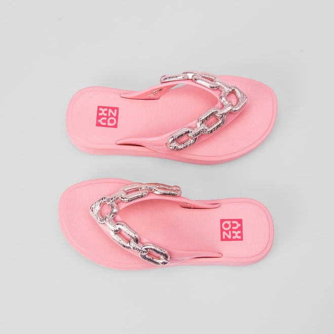 Tamanco infantil Zaxy Chain Plataforma Rosa