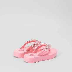 Tamanco infantil Zaxy Chain Plataforma Rosa