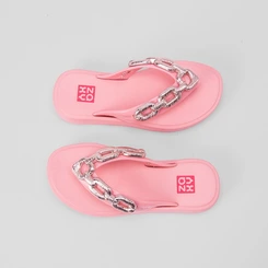 Tamanco infantil Zaxy Chain Plataforma Rosa