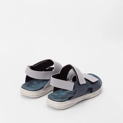 Sandália Papete Infantil Molekinho Tira Dupla Azul & Cinza
