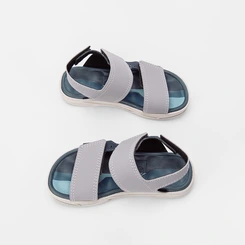 Sandália Papete Infantil Molekinho Tira Dupla Azul & Cinza