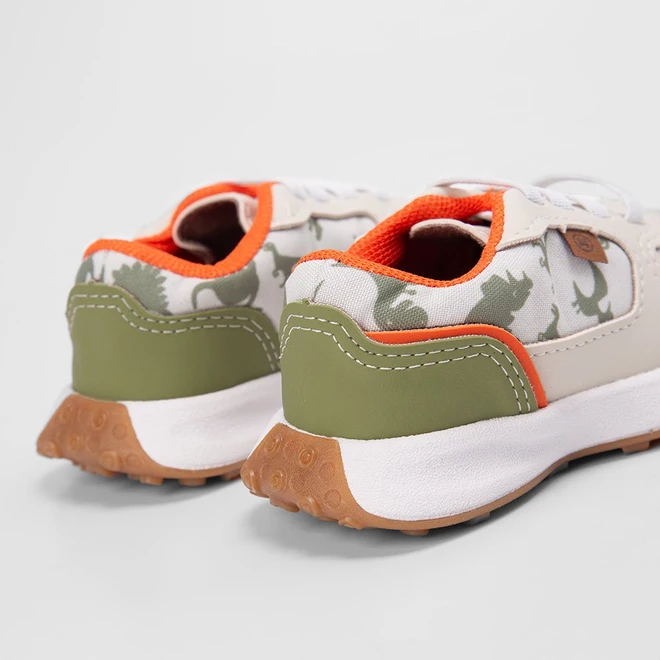 Tênis Infantil Molekinho Casual Dino Bege