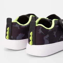 Tênis Infantil Molekinho Casual Dino Neon & Preto