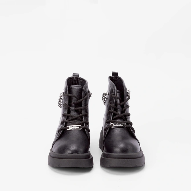 Bota Coturno Infantil Molekinha Plataforma Detalhe Corrente Preto