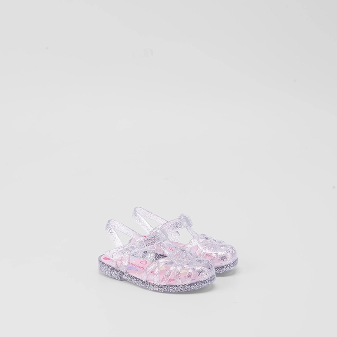 Sandália Infantil Charmosinha Chic Glitter Prata