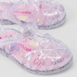 Sandália Infantil Charmosinha Chic Glitter Prata