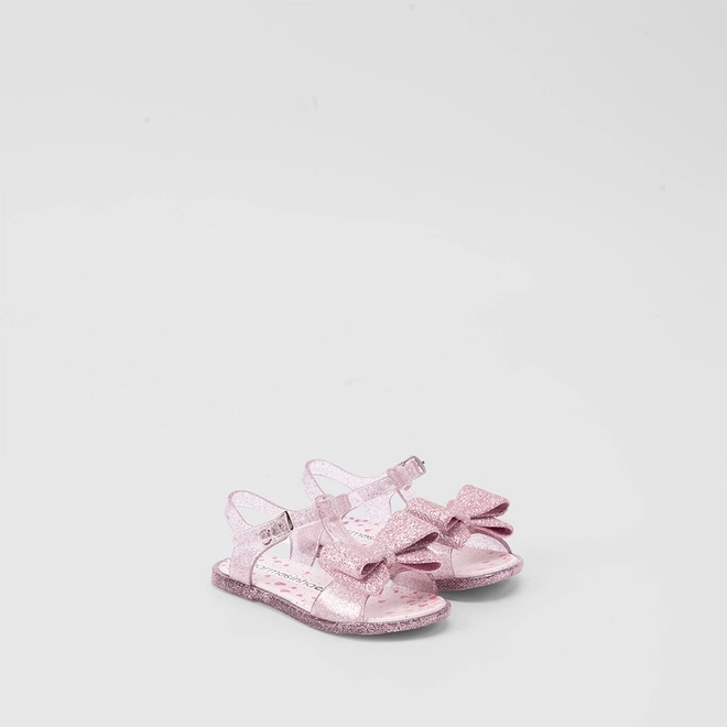 Sandália Infantil Charmosinha Chic Glitter Laço Rosa