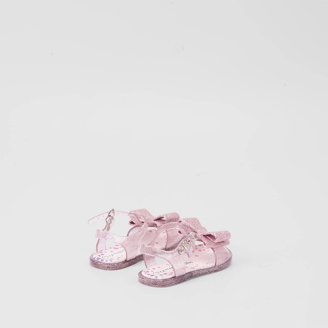 Sandália Infantil Charmosinha Chic Glitter Laço Rosa