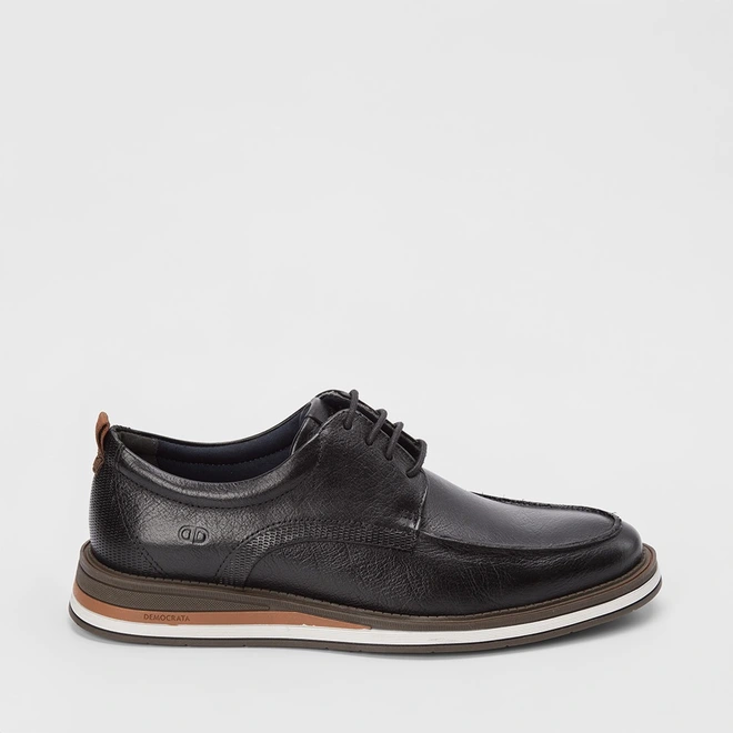 Sapato Casual Democrata Couro Preto
