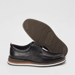 Sapato Casual Democrata Couro Preto