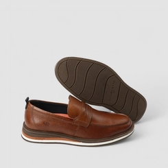 Sapato Masculino Democrata Loafer Couro Marrom