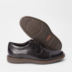 Sapato Casual Democrata Couro Preto