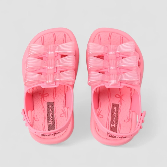Sandália Infantil Ipanem Multi Tiras Laços Rosa