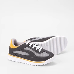 Tênis Infantil Molekinho Casual Recortes Laranja Preto & Cinza