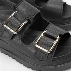 Sandália Papete Modare Ultraconforto Elástico Fivela Preto