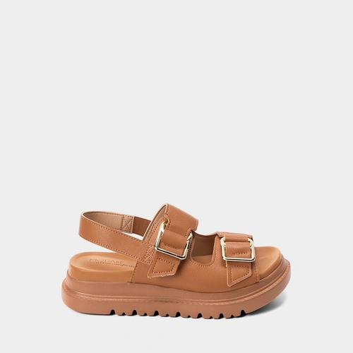 Sandália Papete Modare Ultraconforto Elástico Fivela Caramelo