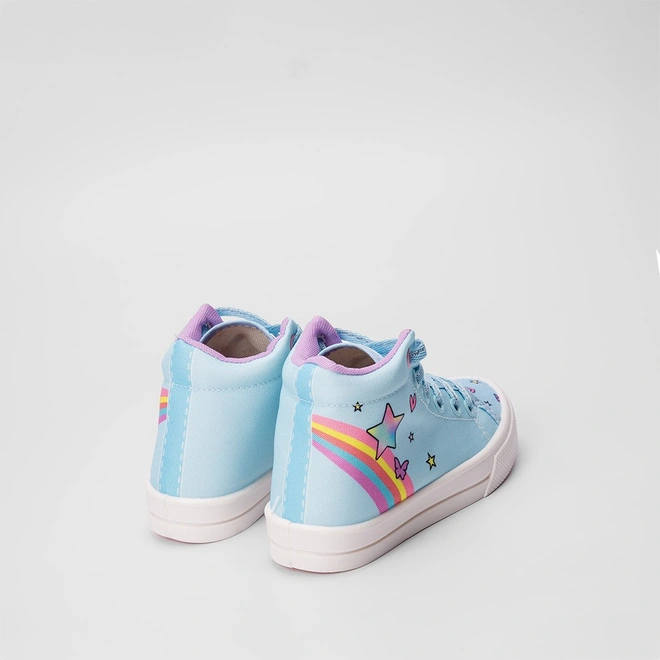 Tênis Infantil Vertus Cano Alto Rainbow Azul