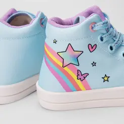 Tênis Infantil Vertus Cano Alto Rainbow Azul
