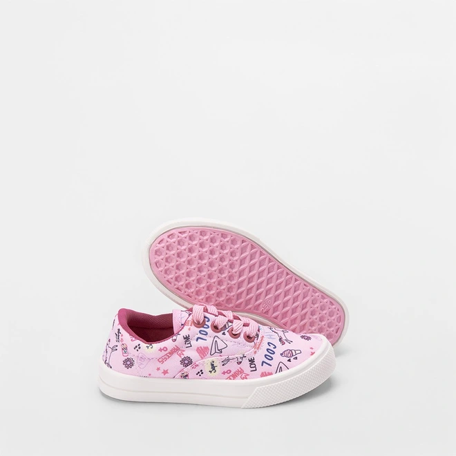 Tênis Infantil Vertus Casual Happy Girl Rosa