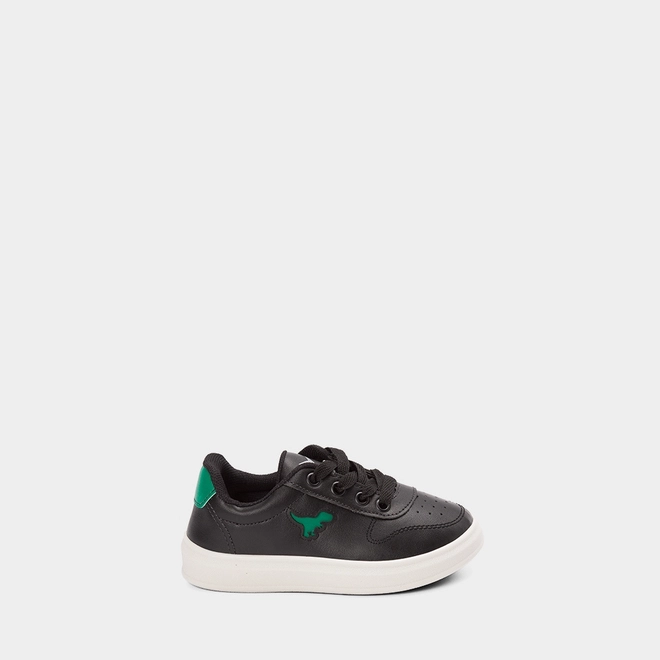 Tênis Casual Infantil Vertus Recorte Dinossauro Preto & Verde