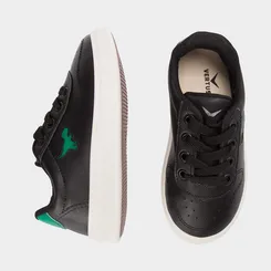 Tênis Casual Infantil Vertus Recorte Dinossauro Preto & Verde