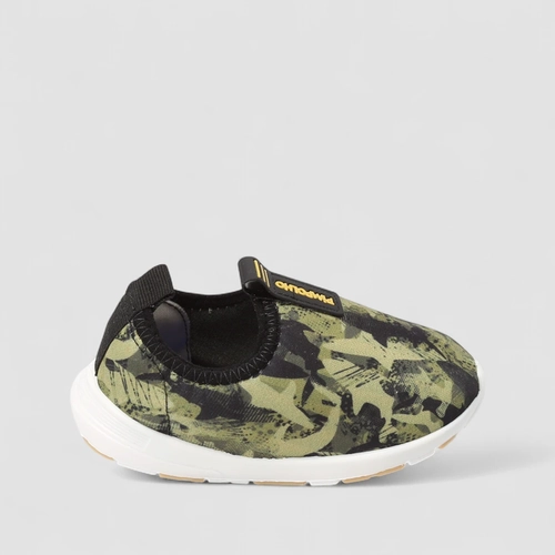 Slip On Infantil Pimpolho Calce Fácil Estampa Camuflada Verde