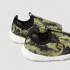 Slip On Infantil Pimpolho Calce Fácil Estampa Camuflada Verde
