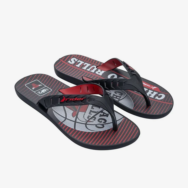 Chinelo Rider Street NBA Preto & Vermelho