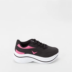 Tênis Infantil Vertus Jogging Detalhe Rosa & Preto