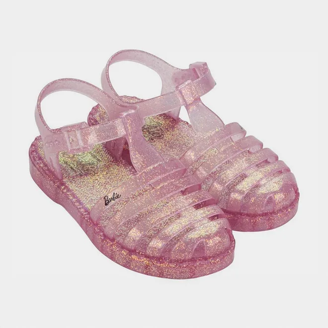 Sandália Aranha Infantil Barbie Duo Glitter Rosa