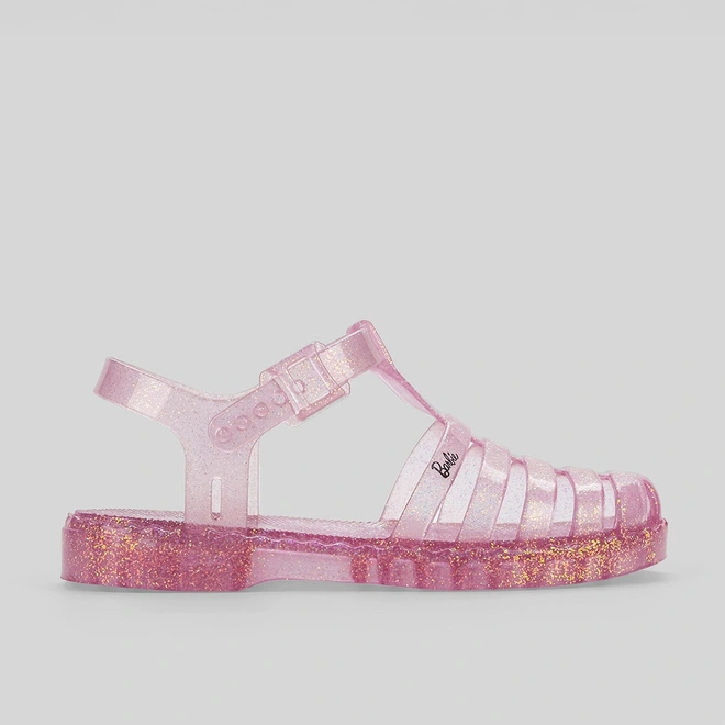 Sandália Aranha Infantil Barbie Duo Glitter Rosa