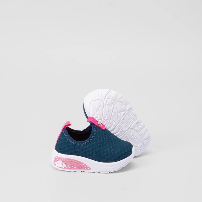 Slip On Bebê Molekinha Calce Fácil Detalhe Núvem Marinho