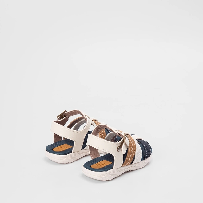 Sandália Aranha Bebê Molekinho Tira Cruzada Off White