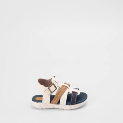 Sandália Aranha Bebê Molekinho Tira Cruzada Off White
