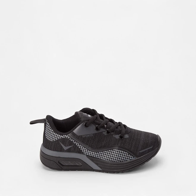 Tênis Infantil Vertus Jogging Detalhe Square Preto