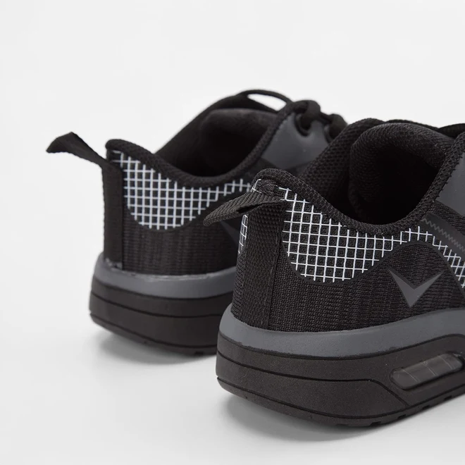 Tênis Infantil Vertus Jogging Detalhe Square Preto