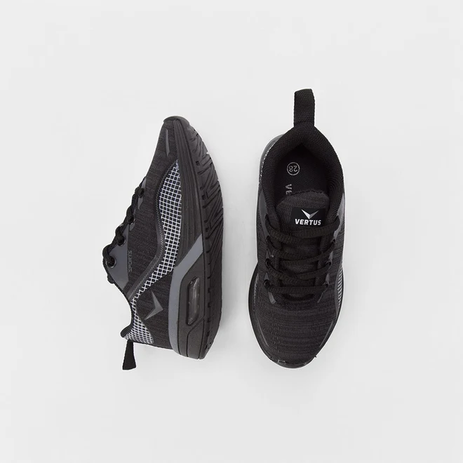 Tênis Infantil Vertus Jogging Detalhe Square Preto