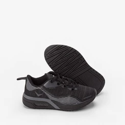 Tênis Infantil Vertus Jogging Detalhe Square Preto