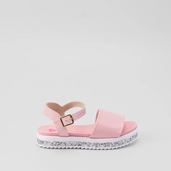 Sandália Infantil Molekinha Fun Flatform Glitter Metalizado Rosa