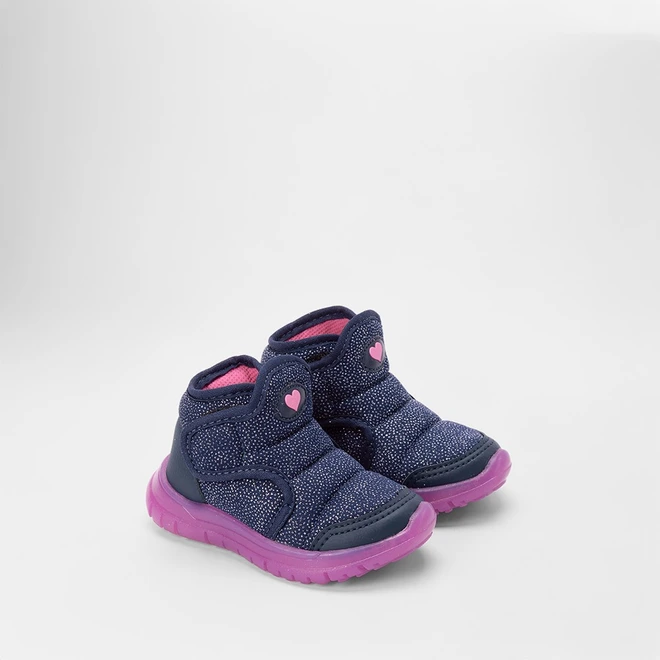 Tênis Bebê Gabrielinha Calce Facil Grlitter Roxo & Azul