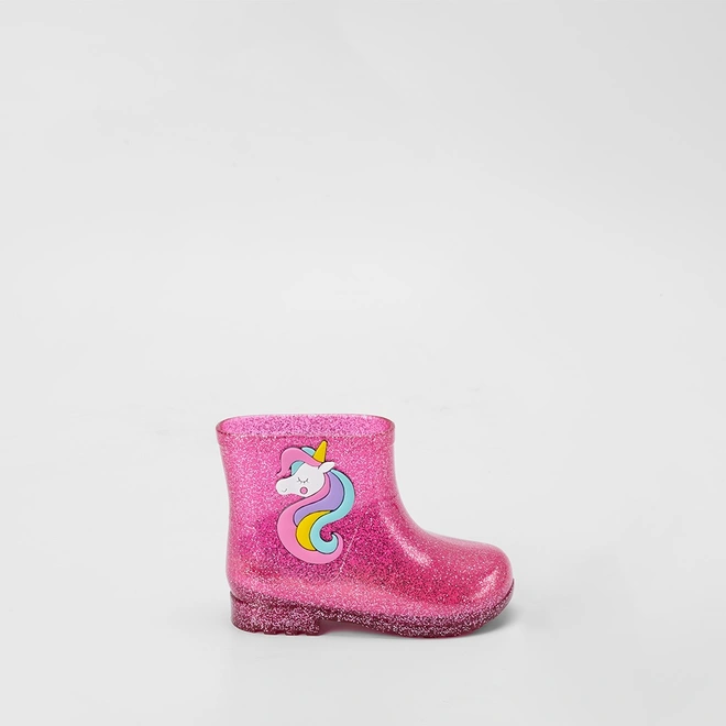 Galocha Infantil Charmosinha Chic Glitter Unicornio Rosa