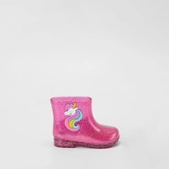 Galocha Infantil Charmosinha Chic Glitter Unicornio Rosa
