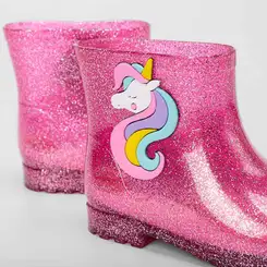 Galocha Infantil Charmosinha Chic Glitter Unicornio Rosa