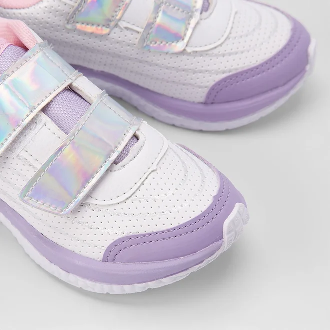 Tênis Infantil Gabrielinha Jogging Lilás & Branco