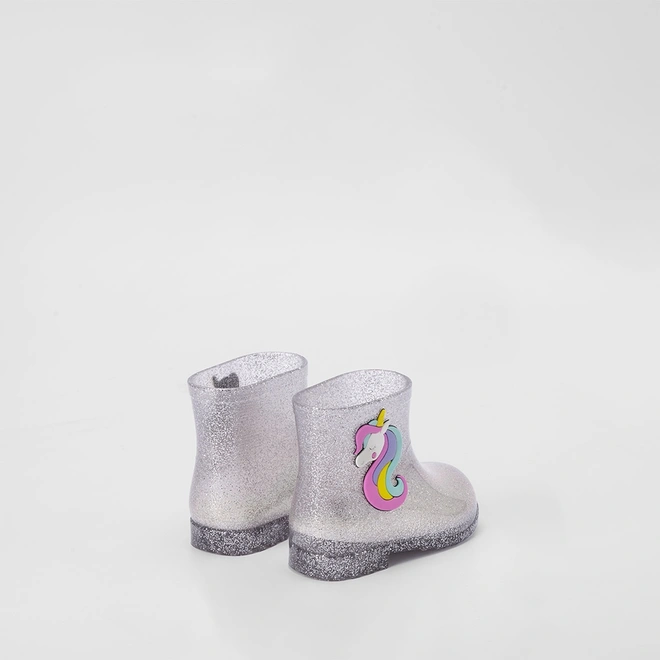Galocha Infantil Charmosinha Chic Glitter Unicornio Prata
