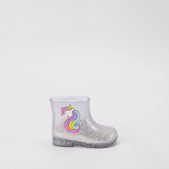 Galocha Infantil Charmosinha Chic Glitter Unicornio Prata