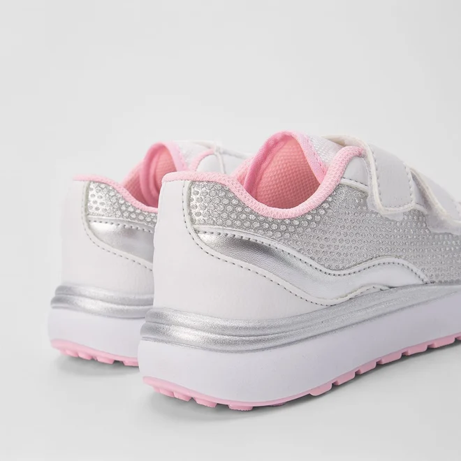 Tênis Infantil Gabrielinha Jogging Contato Glitter Branco
