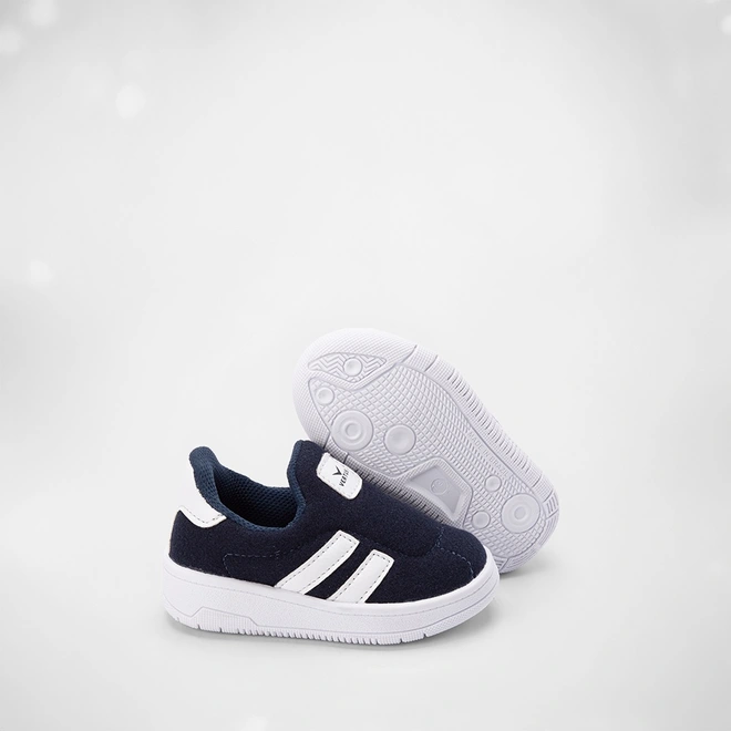 Tênis Bebê Vertus Slip On Recortes Marinho