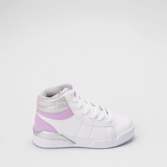 Tênis Infantil Gabrielinha Cano Alto Lilás & Branco